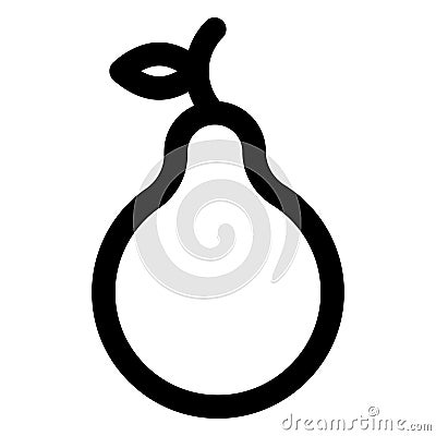 Pear Outline bold Vector Icon which can be easily modified or Edited Vector Illustration