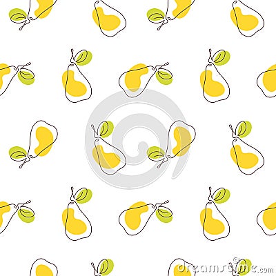 Pear seamless pattern. Simple modern pear vector seamless pattern Vector Illustration
