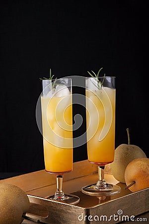 Pear Sparkler - Fall Drinks Stock Photo