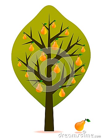 Pear tree vector Vector Illustration