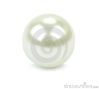 Pearl bead isolated on white background . Macro shot Stock Photo