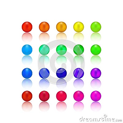 Pearl, candy colorful set Vector Illustration