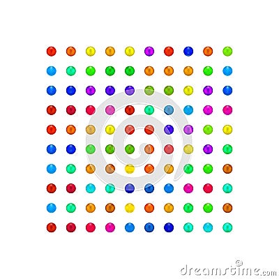 Pearl, candy colorful set Vector Illustration