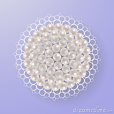 Pearl circle vintage background vector Vector Illustration