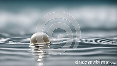 pearl drop in water A water waves border, illustrating the calmness and the purity of water. Stock Photo