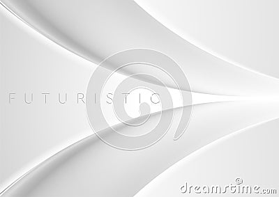 Pearl grey smooth glossy waves abstract modern background Vector Illustration