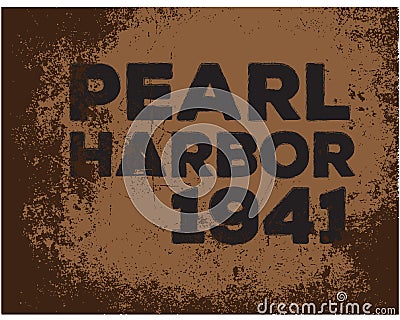 Pearl harbor 1941 icon with grunge background Vector Illustration