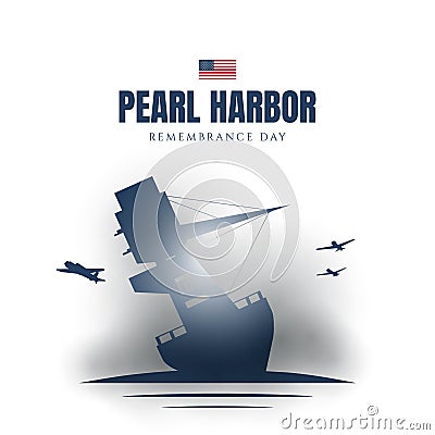 Pearl Harbor Remembrance Day Background Vector Illustration