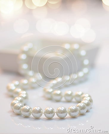 Pearl necklace Stock Photo