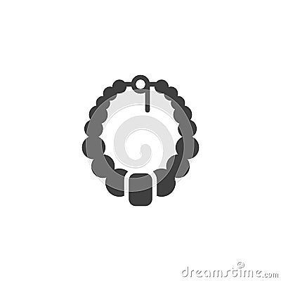 Pearl necklace vector icon Vector Illustration