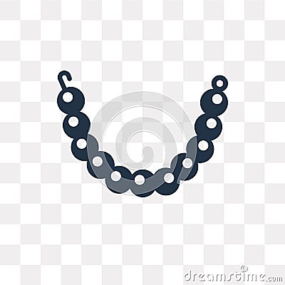 Pearl necklace vector icon isolated on transparent background, P Vector Illustration