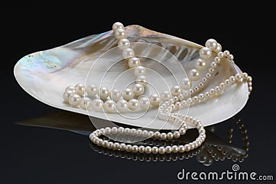 Pearl necklace Stock Photo