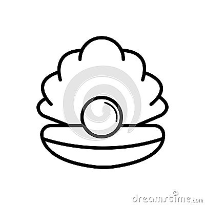 Pearl in the open shell icon Stock Photo