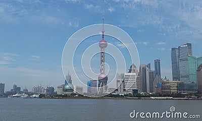 Pearl of the Orient Television Tower Shanghai Pudong Editorial Stock Photo