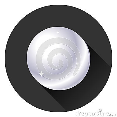 Pearl, realistic white pearl on a black background with a shadow. Vector illustration cartoon pearl Cartoon Illustration