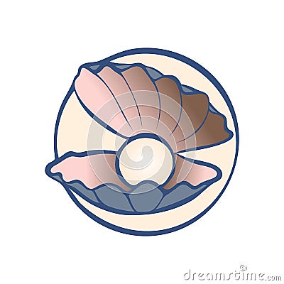 Pearl Shell logo / icon design. Vector Illustration