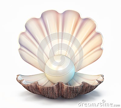 Pearl shell Cartoon Illustration