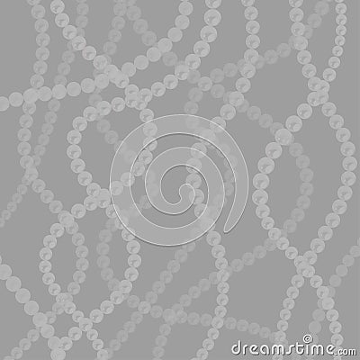 Pearl strings background. Curved wavy strings of pearls. Vector Illustration