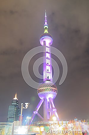 Pearl Tower at Night Editorial Stock Photo