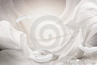 Pearl white chiffon design element Vector Illustration