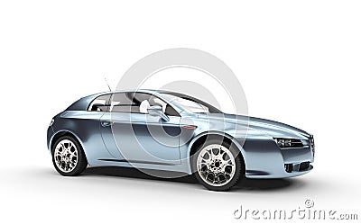 Pearlescent Blue Car Stock Photo