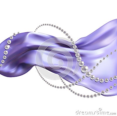 Pearls and fabric Vector Illustration