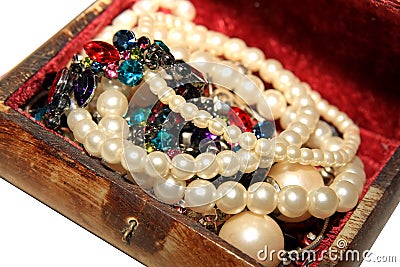 Pearls and gemstones Stock Photo