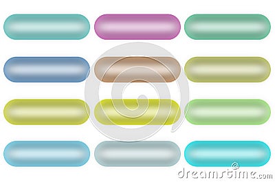 Pearly Eye-Candy Buttons Set (Isolated) Cartoon Illustration