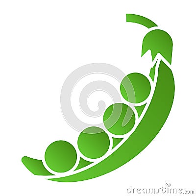 Peas flat icon. Vegetable color icons in trendy flat style. Bean gradient style design, designed for web and app. Eps 10 Vector Illustration