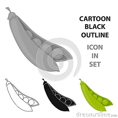 Peas icon cartoon. Singe vegetables icon from the eco food cartoon. Vector Illustration