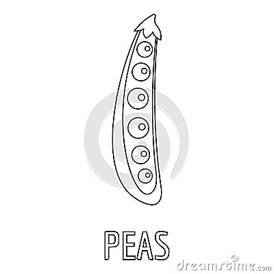 Peas icon, outline style. Vector Illustration