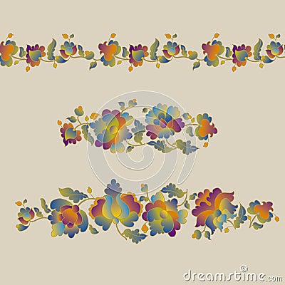 Peasant style flower vector illustration. Vector Illustration