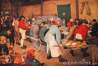 The Peasant Wedding by Peter Brueghel Stock Photo