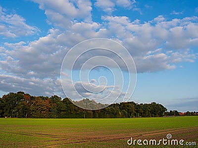 Peasantry with blue cloud sky. Stock Photo