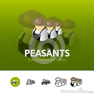 Peasants icon in different style Vector Illustration