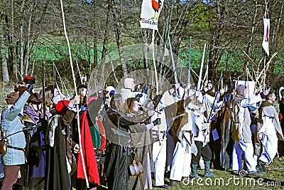 Peasants' revolt a.d. 1573., reenactment of the final battle,6, Donja Stubica, Croatia, 2016. Editorial Stock Photo