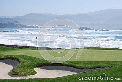 Pebble Beach Golf course Stock Photo