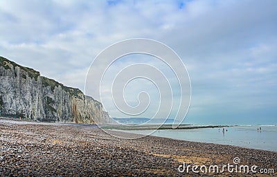 Pebble beach and shoreline at the Alabaster Coast Stock Photo