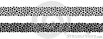 Pebble geometric seamless patterns vector. Irregular stones shapes repeat borders for web , science and interior designs Vector Illustration