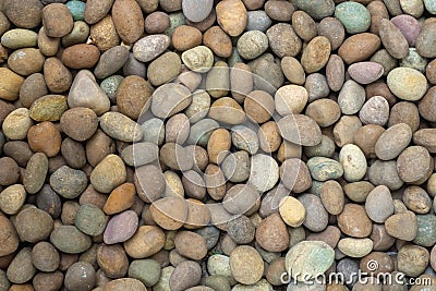 Pebble stone background, small Scree in garden with difference color, abstract background Stock Photo