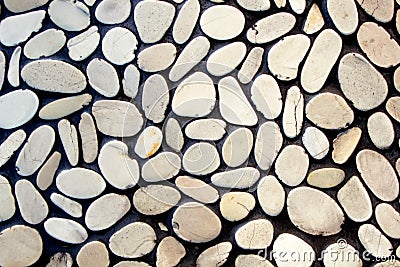 Pebble stone wall Stock Photo