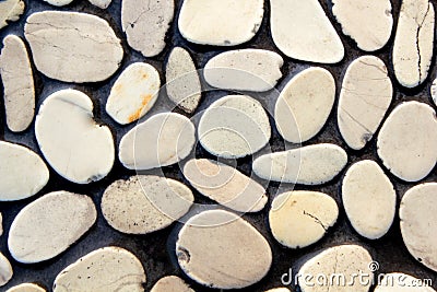 Pebble stone wall Stock Photo