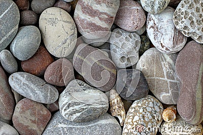 Pebbles in earth colors - stone pattern Stock Photo