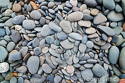 Pebbles stones smooth background mix color and shape Stock Photo