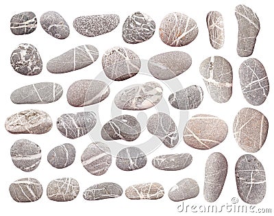 Pebbles on white Stock Photo