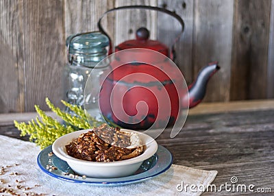 Pecan Cobbler Stock Photo