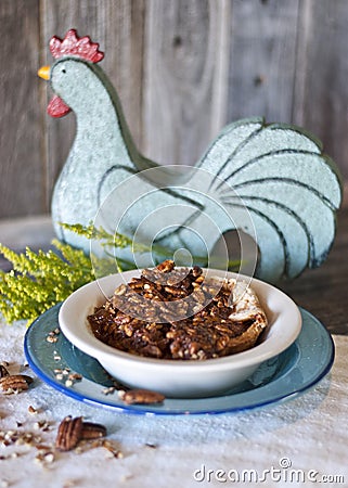 Pecan Cobbler Stock Photo