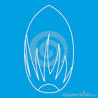 Pecan nut icon, outline style Vector Illustration