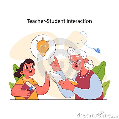 Pedagogy. Method of children upbringing and education. Primary Vector Illustration