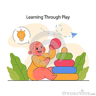 Pedagogy. Method of children upbringing and education. Primary school Vector Illustration